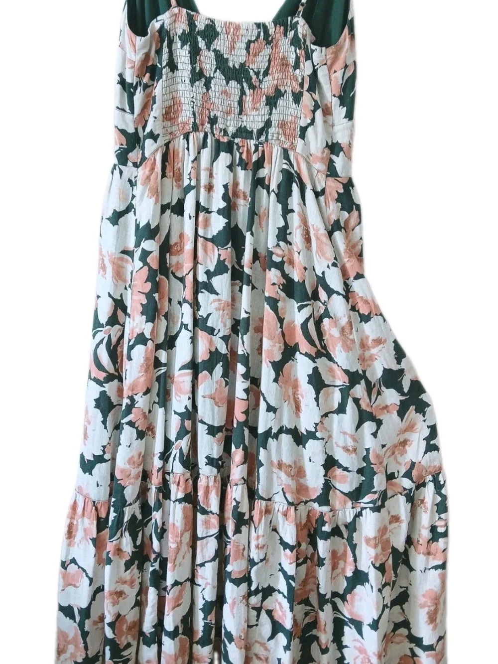 Abercrombie & Fitch Women's Pink Green Floral Summer Maxi Button Dress Size L